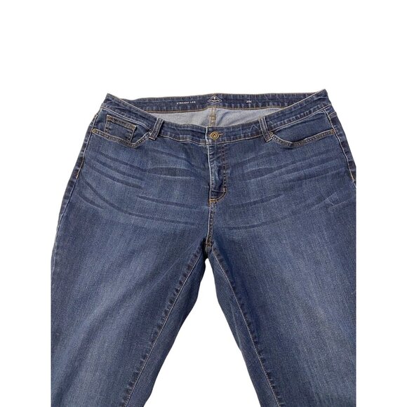 Womens Plus Size St Johns Bay 20W straight leg Basic blue Jeans Distressed - Picture 1 of 7